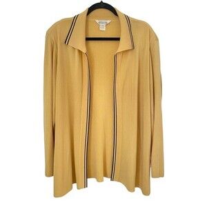 MISOOK cardigan jacket women’s yellow knit long open face jacket xlarge